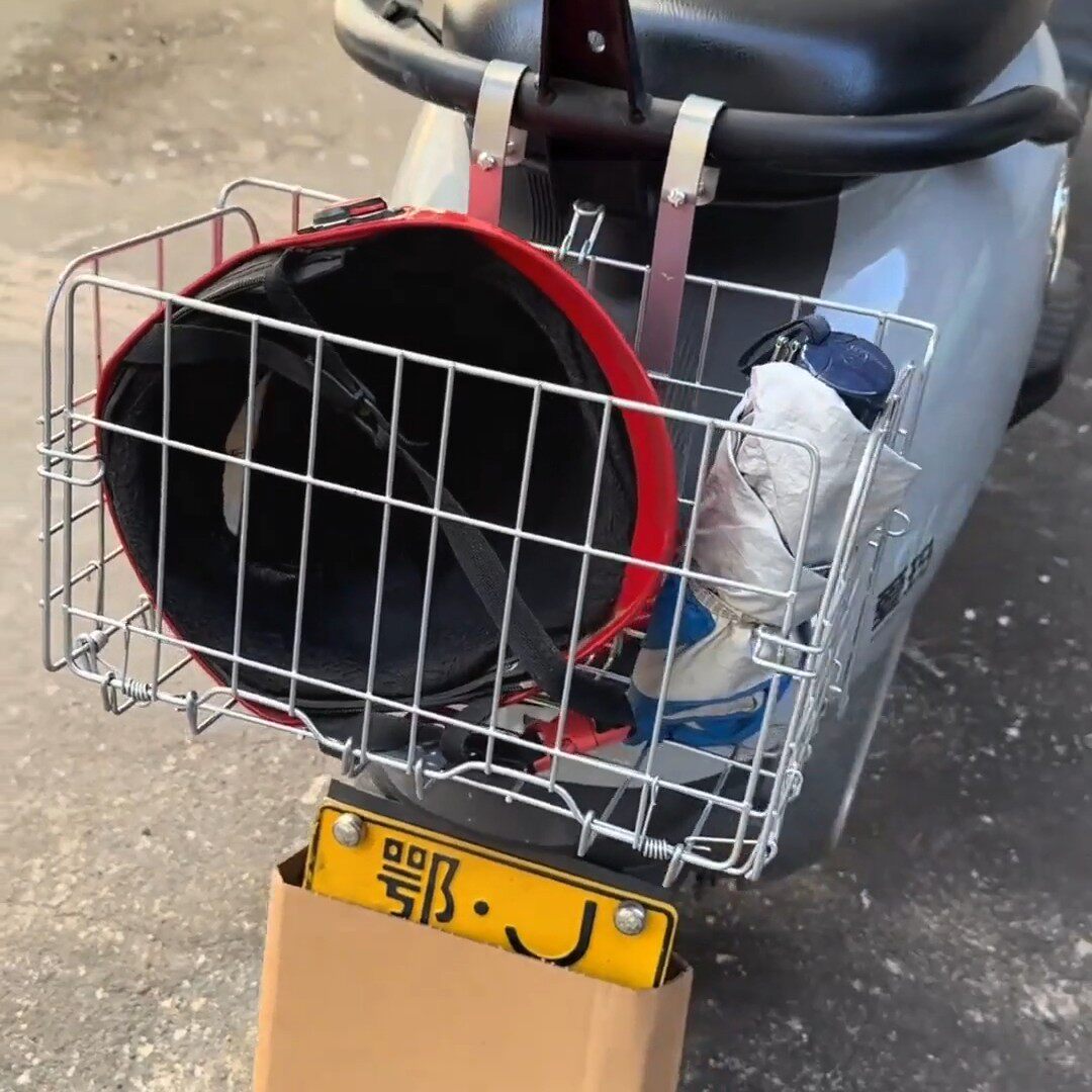 不锈钢电动车车筐 折叠货架后挂挂篮 山地车滑板车前框菜篮子2026