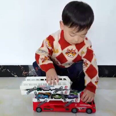 挖掘机玩具车儿童益智合金收纳货柜工程车变形大卡车轨道弹射汽车