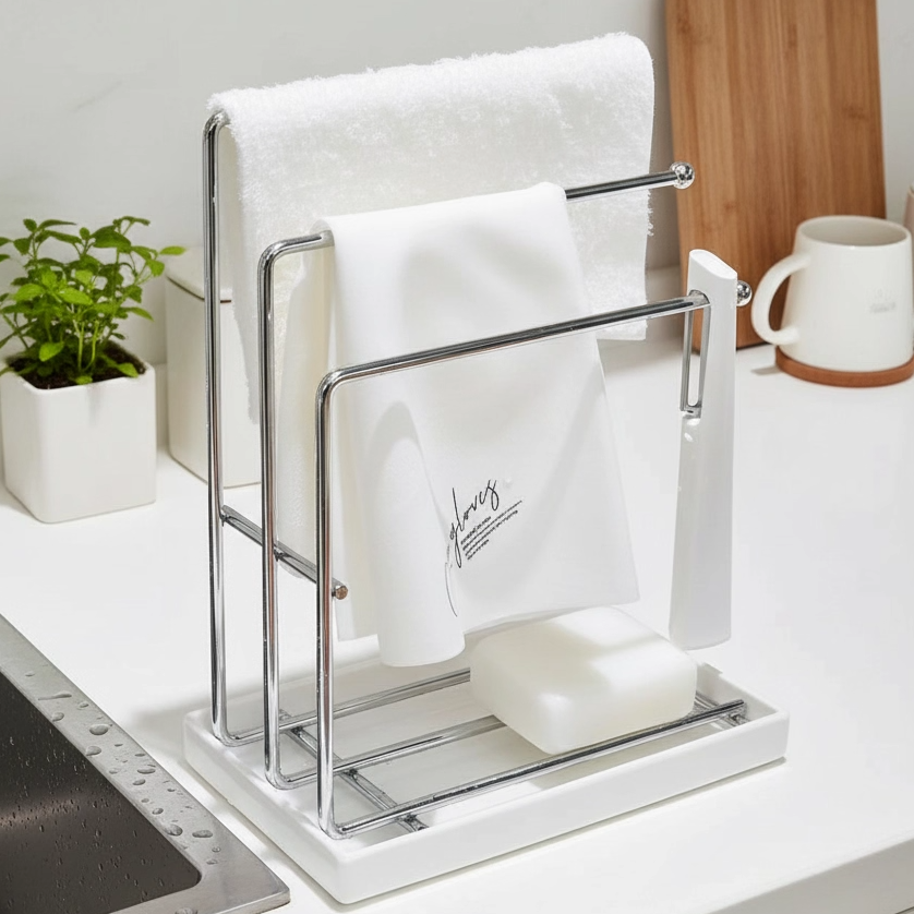 沥水抹布架置物架子洗碗布海绵