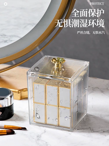 Ватные диски, коробка для хранения, прозрачные ватные палочки для домашнего использования, акриловая пылезащитная косметическая помада, легкий роскошный стиль