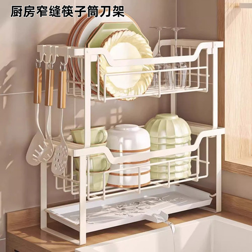 窄边沥水碗盘架厨房窗台单层