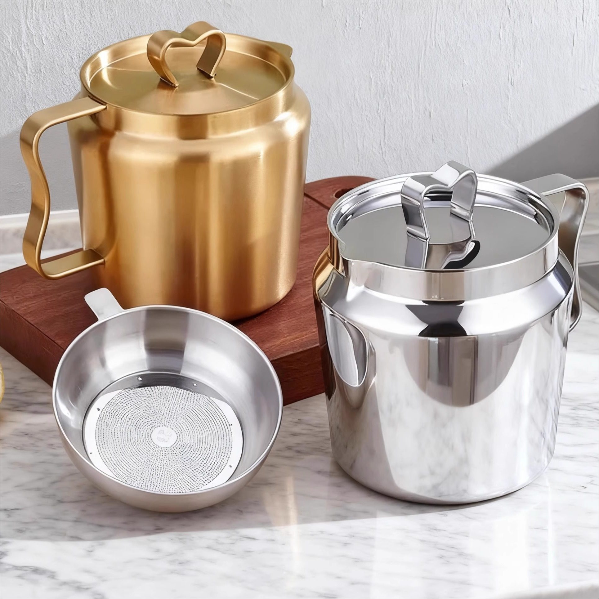 滤油壶加厚不锈钢过滤油杯猪油罐厨房储油罐家用不锈钢油罐沥油网,厨房/烹饪用具,油壶,淘宝优惠券,粉丝福利购,淘宝优惠卷