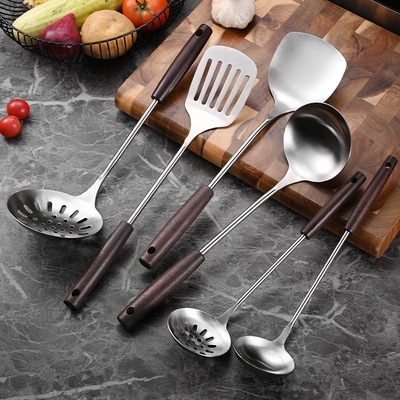 不锈钢木柄锅铲厨具套装古木炒菜