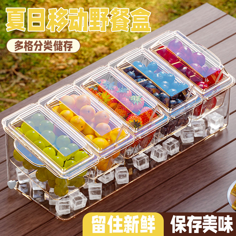 水果保鲜盒便携春游野餐外出食品级户外大容量露营便携移动冰箱