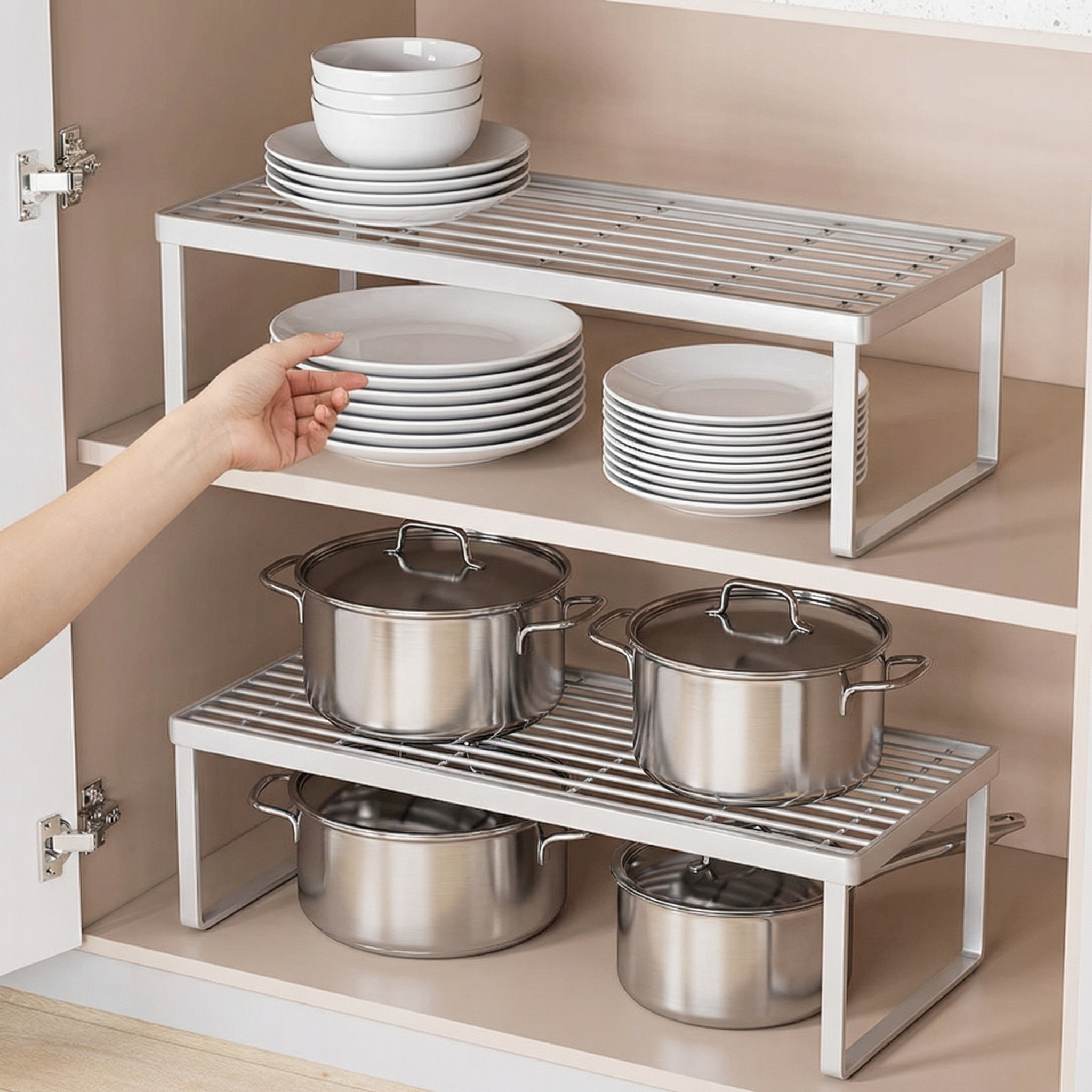 厨房置物架橱柜内分层架台面调味料储物桌上碗碟锅具收纳架子白色,厨房/烹饪用具,调料置物架,淘宝优惠券,粉丝福利购,淘宝优惠卷