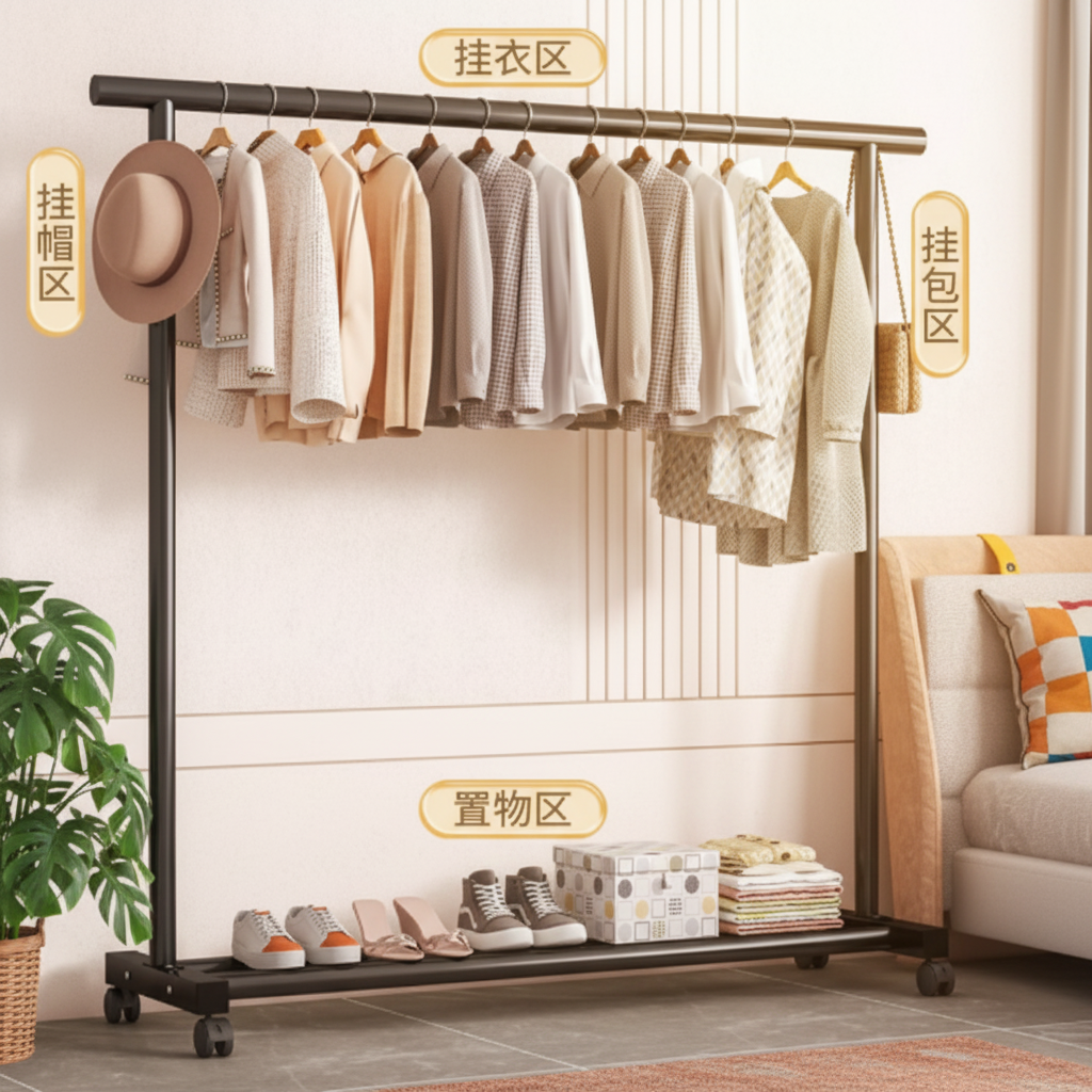 晾衣架落地阳台家用挂衣架卧室内