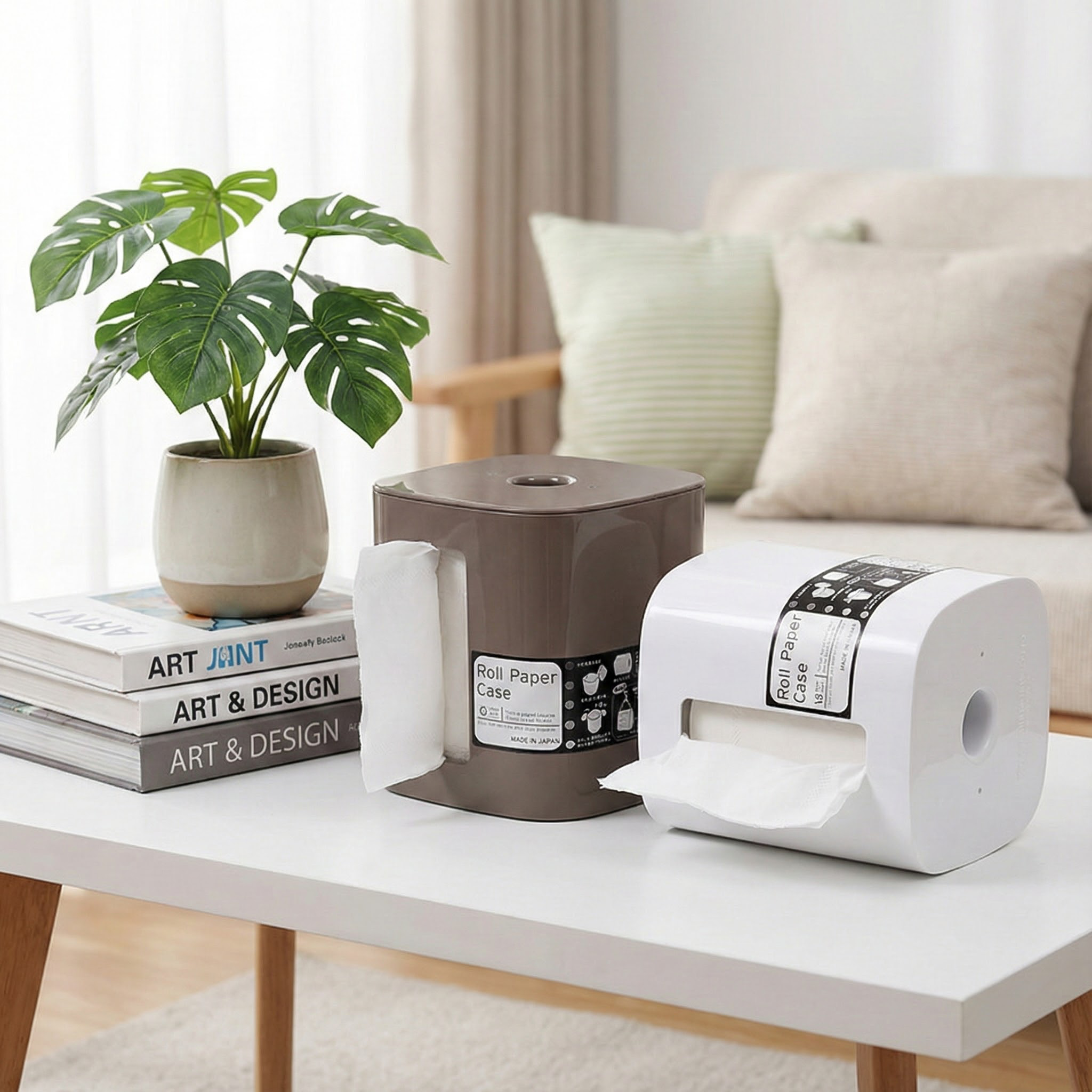 日本进口卷纸筒客厅厨房创意纸巾盒手纸盒车载卫生纸盒纸巾卷纸架