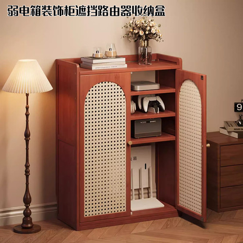 弱电箱装饰柜遮挡路由器收纳盒