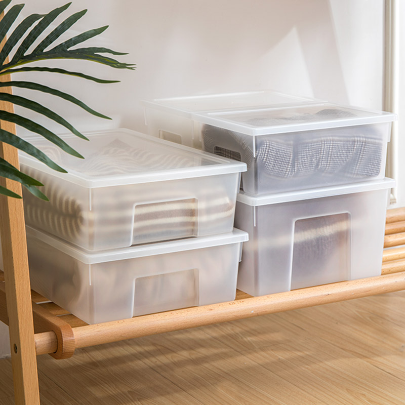 透明收纳箱衣物多功能带盖防尘