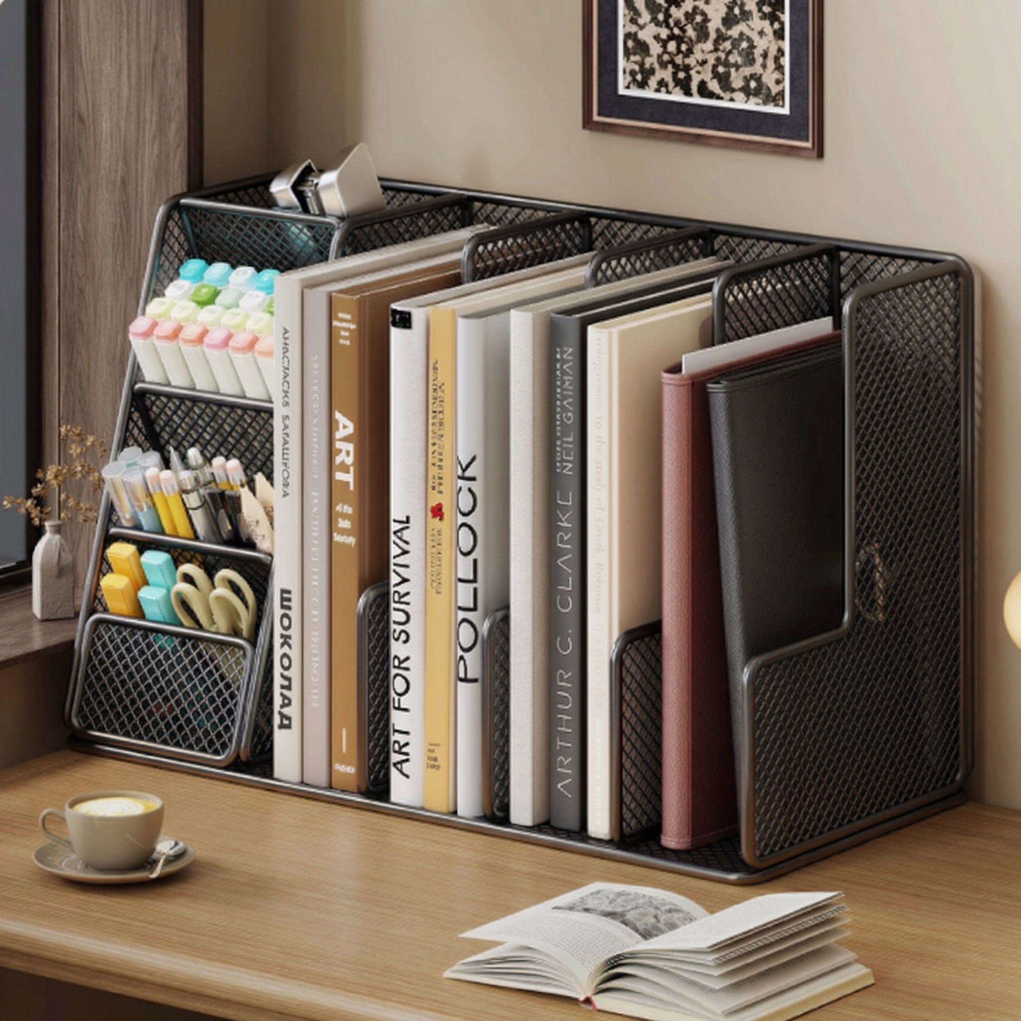 桌面书架书立书本收纳架简易多层文件学生宿舍书桌收纳整理置物架,收纳整理,书桌收纳置物架,淘宝优惠券,粉丝福利购,淘宝优惠卷