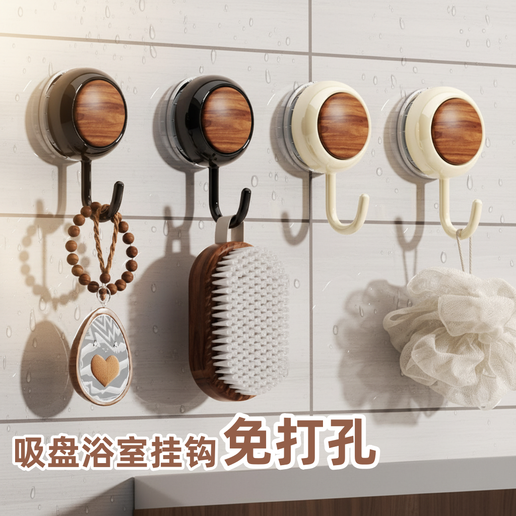 吸盘浴室挂钩免打孔粘钩厨房门后