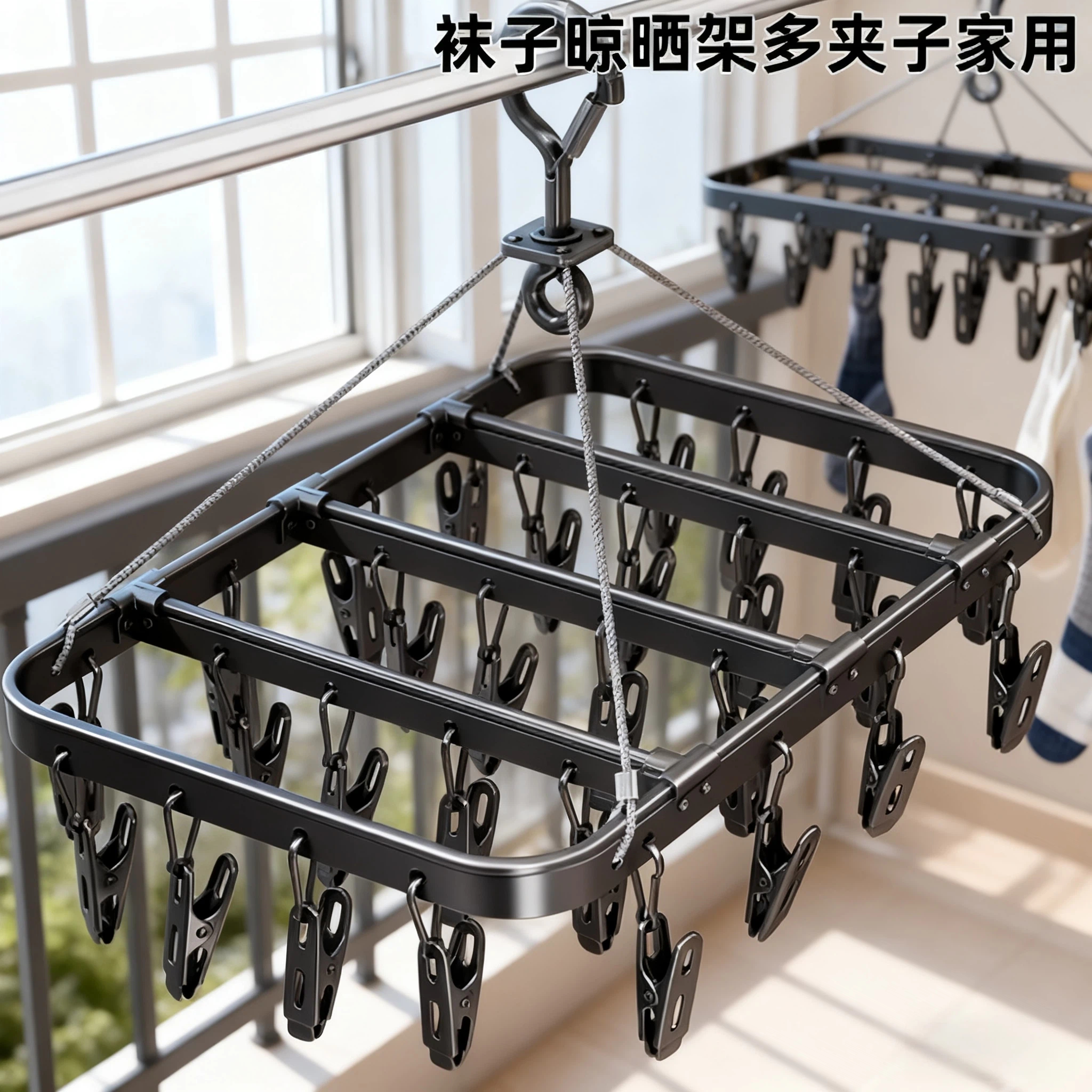 铝合金袜子晾晒架多夹子家用痕