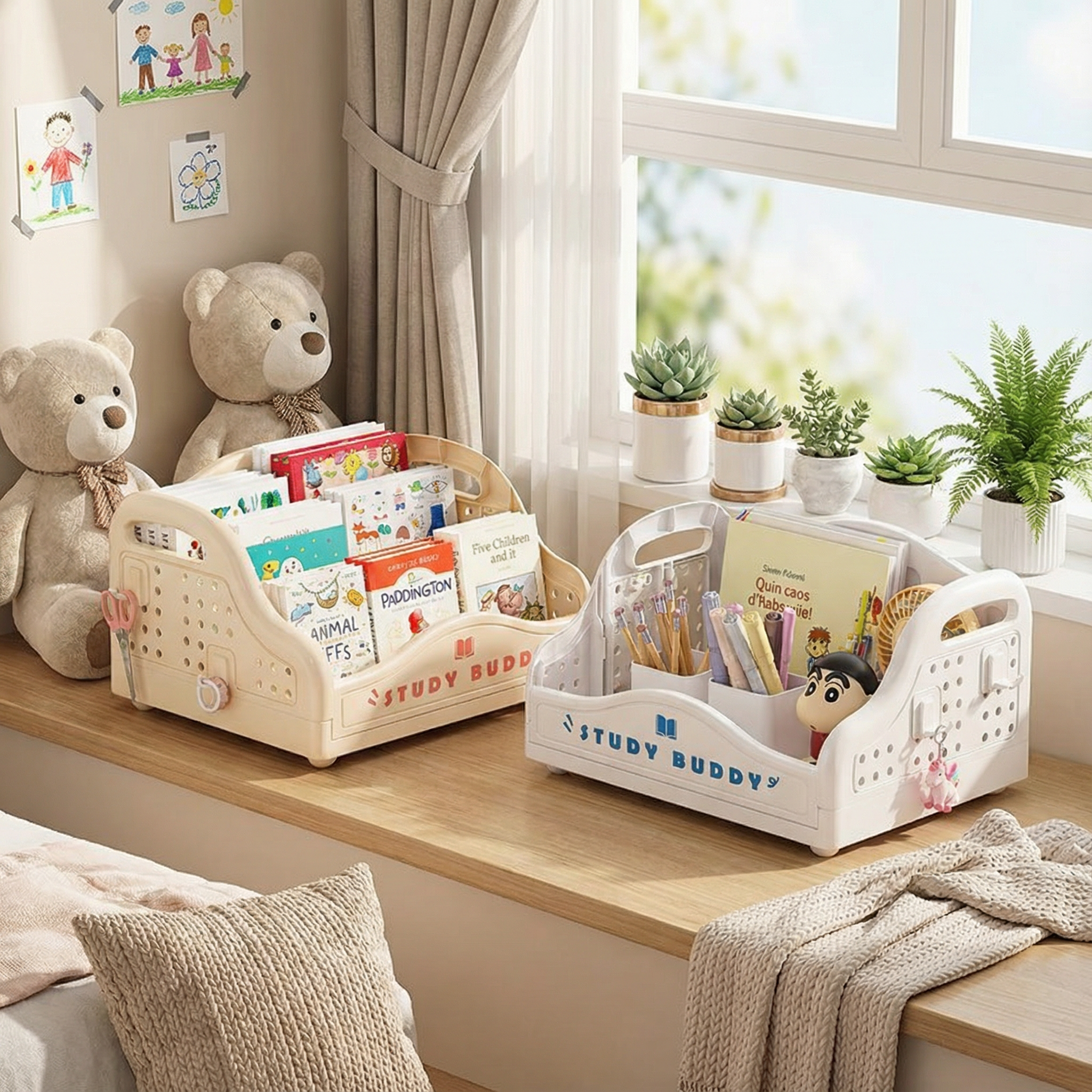 儿童绘本书本架可折叠桌面书房卧室收纳架书架书桌放书置物架,收纳整理,书桌收纳置物架,淘宝优惠券,粉丝福利购,淘宝优惠卷