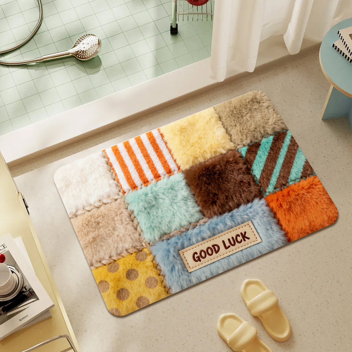 美式多巴胺硅藻泥卫生间防滑浴室