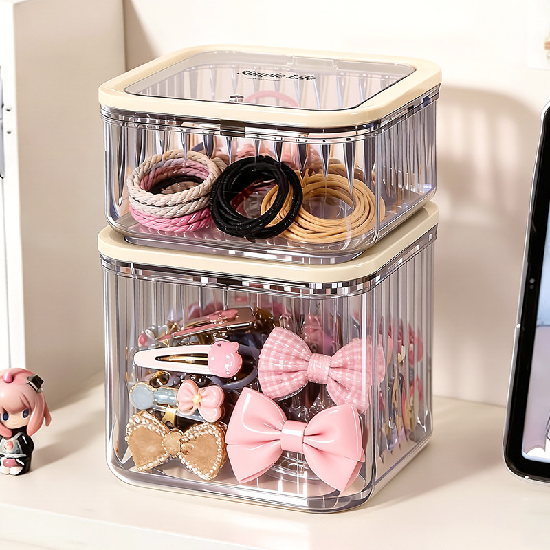 发饰收纳盒女童发箍发夹首饰女孩皮筋耳饰发绳大容量桌面透明盒子,收纳整理,首饰盒,淘宝优惠券,粉丝福利购,淘宝优惠卷