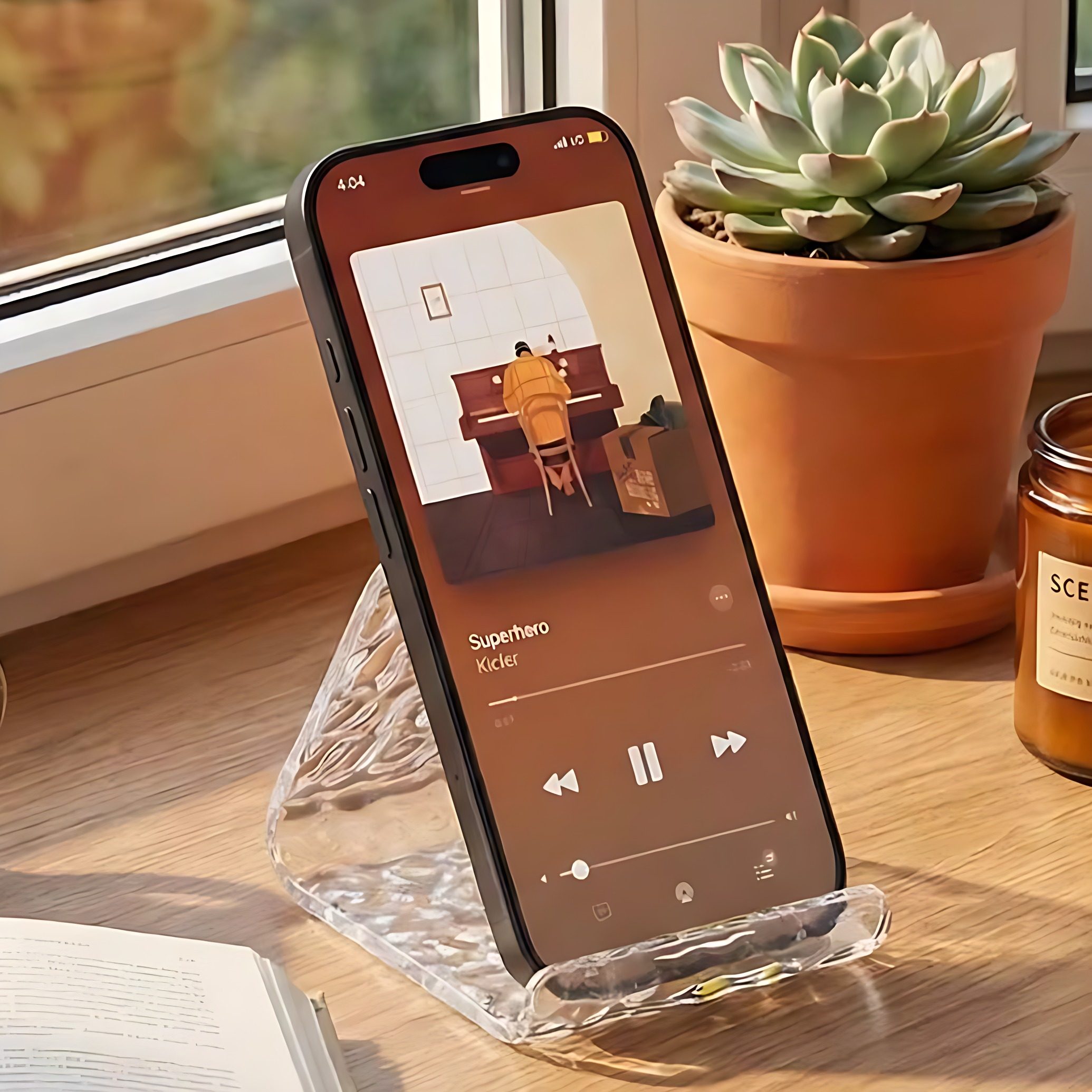 冰川纹手机支架小巧办公室桌面摆件家用看电视手机平板支撑架透明,收纳整理,书桌收纳置物架,淘宝优惠券,粉丝福利购,淘宝优惠卷