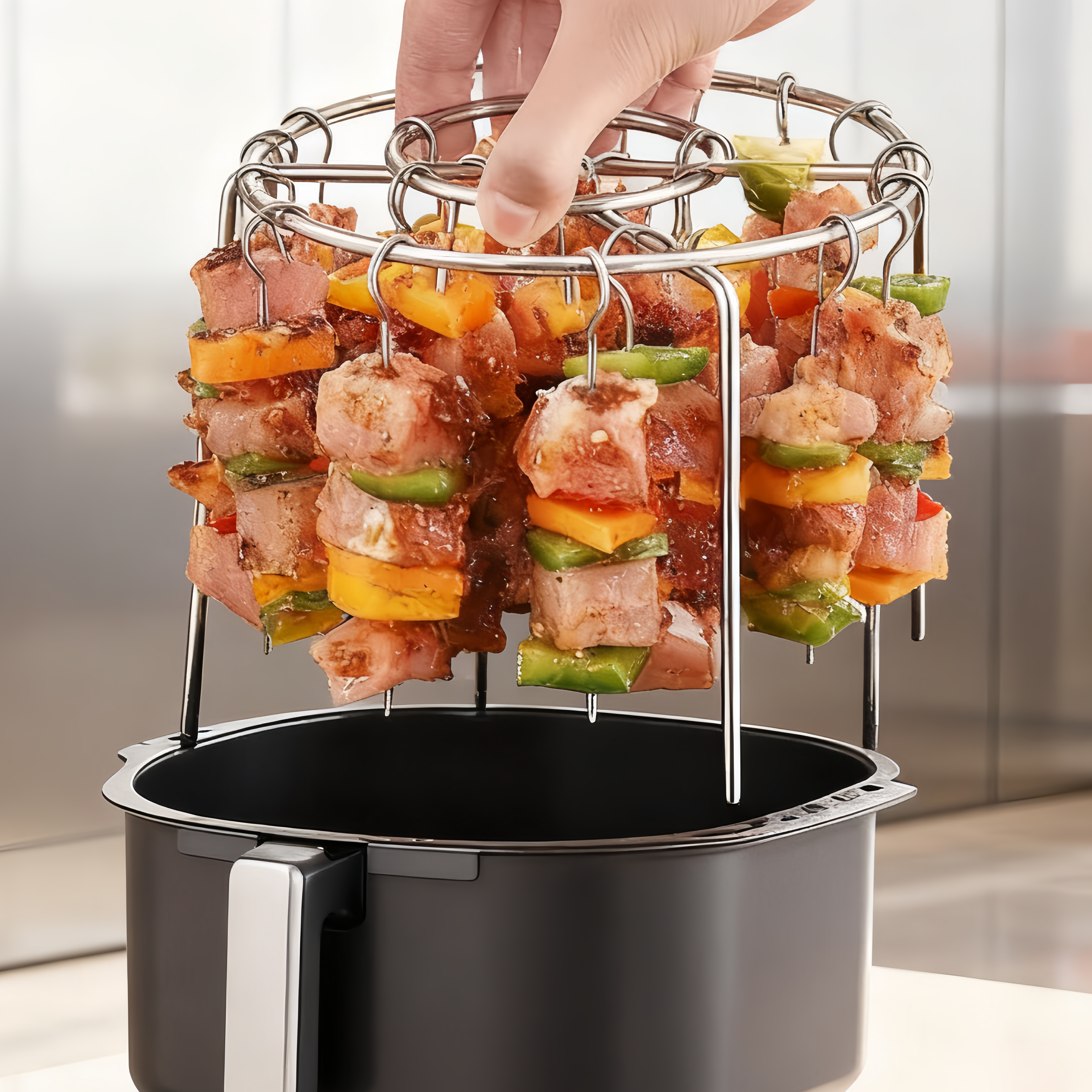 空气炸锅烤架家用厨房坐立式不锈钢烤签吊炉烤肉架肉串架烤串支架,厨房/烹饪用具,烧烤网,淘宝优惠券,粉丝福利购,淘宝优惠卷