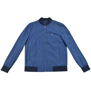 【特价】Alfieri艾法利春秋款顺色抽象暗提花面料时尚棒球领夹克