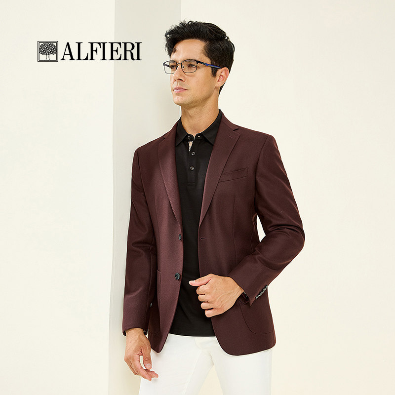 艾法利 2024秋冬绵羊毛面料宽松版型休闲商务男士西服外套