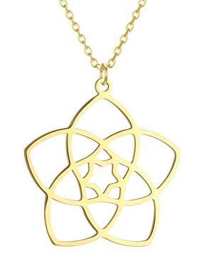 不锈钢优雅维纳斯花吊坠项链女 女士复古永恒爱情民族吊坠项链礼