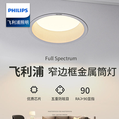 飞利浦led嵌入式防眩筒灯无主灯