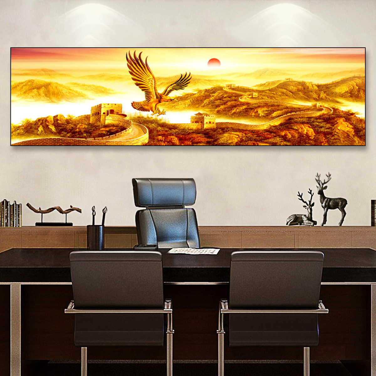大展宏图装饰画办公室中式大气