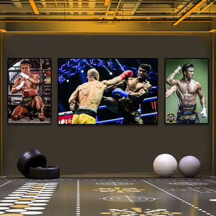 播求挂画健身房拳击馆武术馆泰拳海报装饰画散打拳手拳王格斗壁画