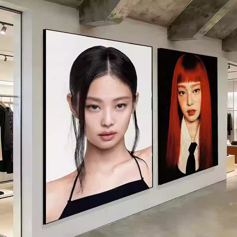金珍妮韩国明星挂画时尚人物女装店服装店发廊装饰画拍照道具摆画