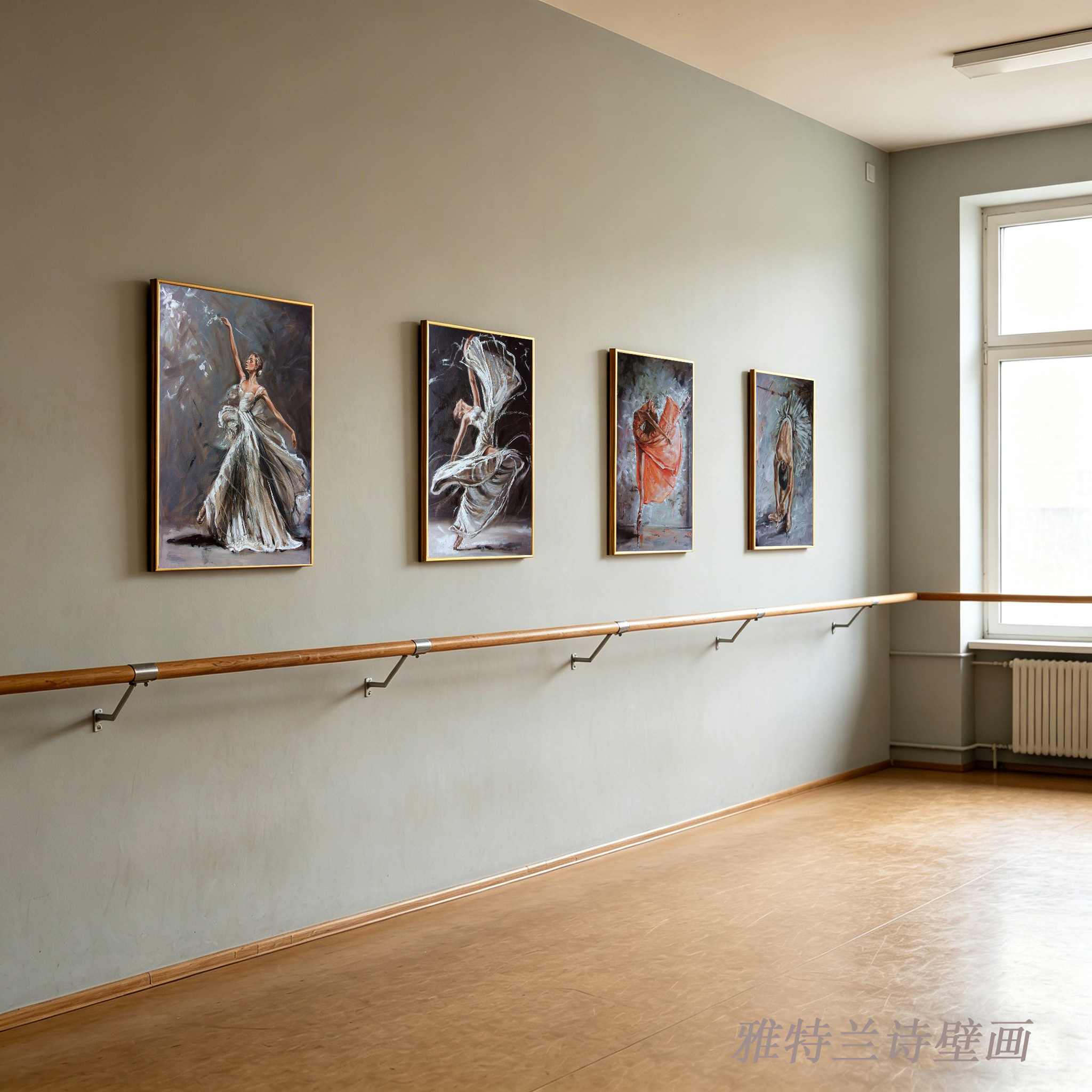 舞蹈室装饰画跳舞女孩房间墙面装饰芭蕾舞挂画抽象艺术油画风格