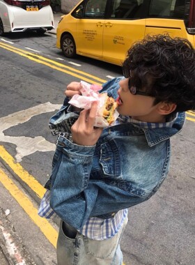 美式重磅复古水洗翻领花纹拼接牛仔外套男女秋冬季休闲夹克上衣潮