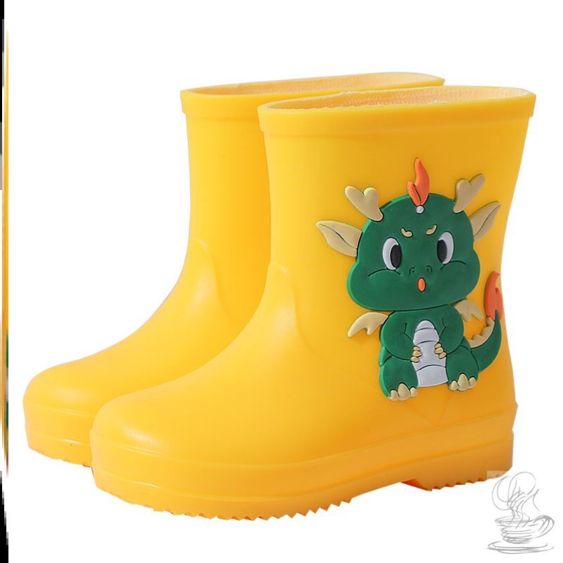 CHILDRENS RAIN BOOTS NEW CARTOON WATERPROOF MENS AND WOMENS SMALL AND MEDIUM-SIZED CHILDRENS BABY RUBBER SHOES RAIN BOOTS KINDERGARTEN WEAR A SHORT TUBE