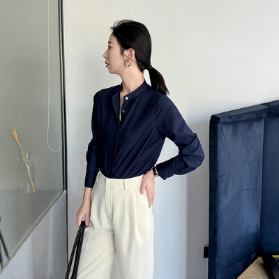 立领衬衫女轻奢高级感职业正装