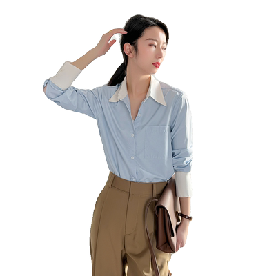 气质职业装时尚拼接衬衫