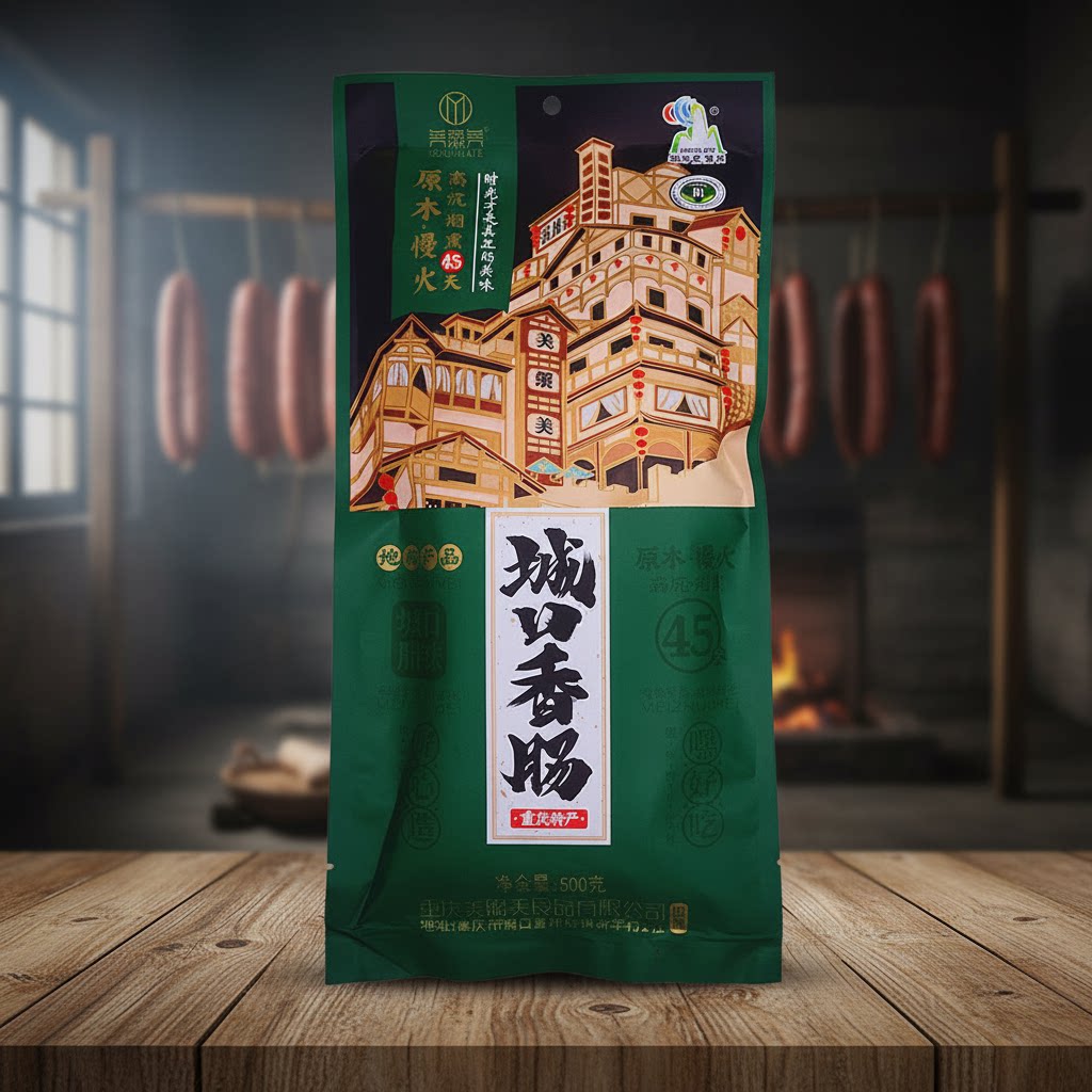 重庆美缀美500g袋正宗城口老腊肉烟熏四川香肠土猪包邮川味腊肠