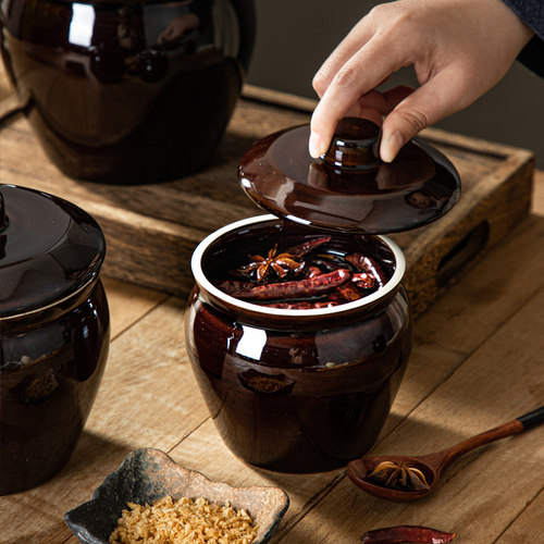 和风装猪油大罐家用耐高温荤油罐陶瓷带盖储油存油罐辣椒油专用罐