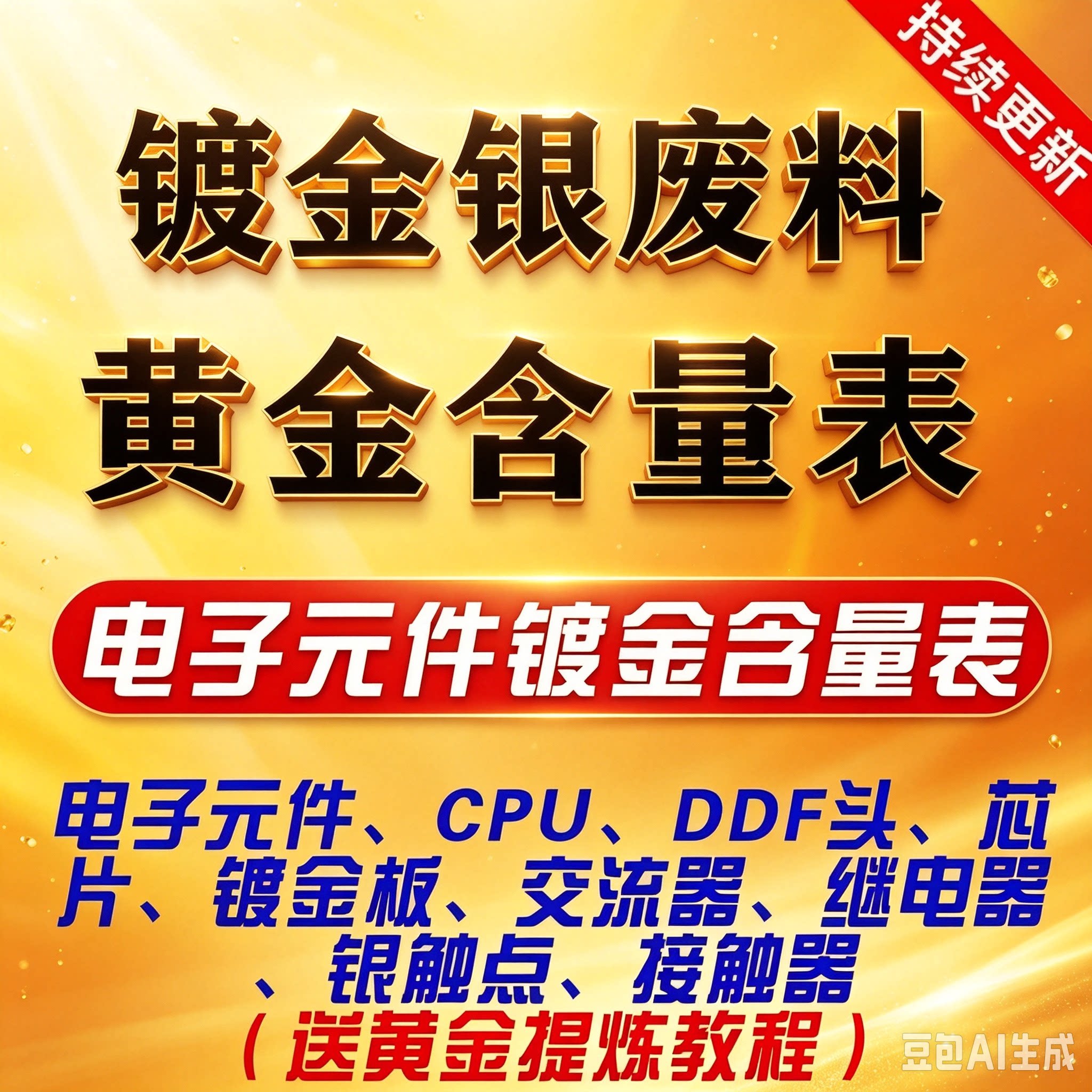 镀金废料含量数据表cpu镀金电路板电子元件手机ddf头提炼黄金技术