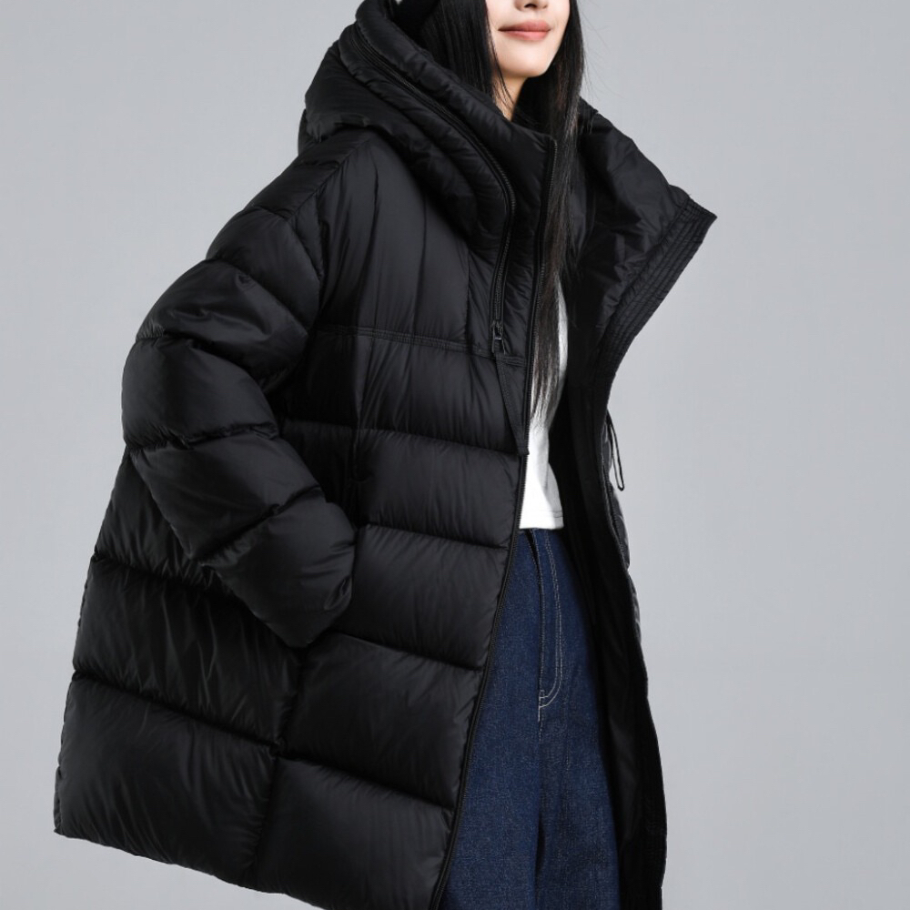 童心休闲帽拉中长款保暖羽绒服外套YS1-215