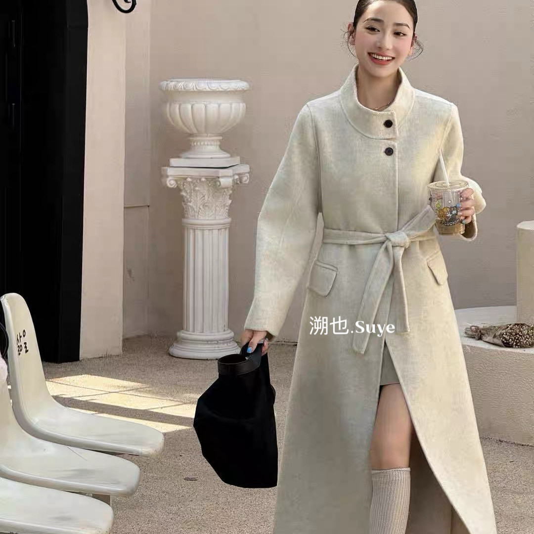 童心设计带显瘦立领宽松羊毛外套(配腰带)（含100澳毛）HYysg1393,女装/女士精品,羽绒服,淘宝优惠券,粉丝福利购,淘宝优惠卷