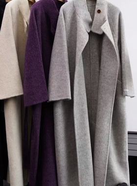 童心店松休闲立领系带冬羊毛外套(配腰带)（含70绵羊毛）25HD2561