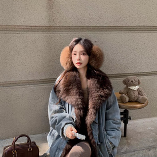 童心毛皮草外套两面穿女羽绒服(配毛领狐狸毛真毛不可拆卸)SH680