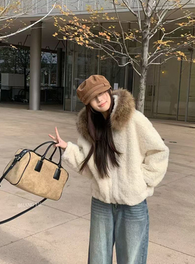 童心家推荐超减龄短外套(配可拆真貉子毛毛领)(防寒保暖)HF11099