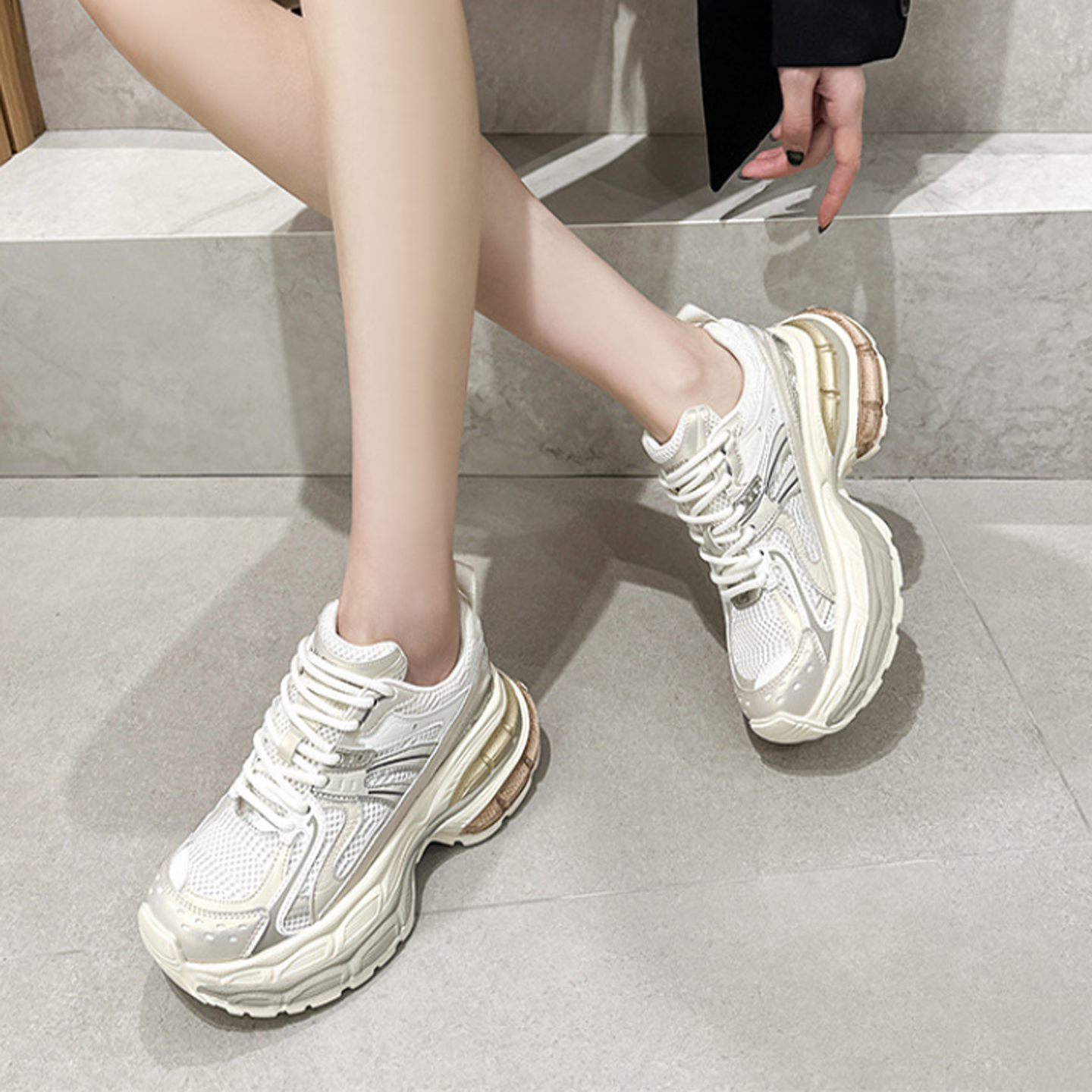 厚底老爹鞋女2025春季新款小个子