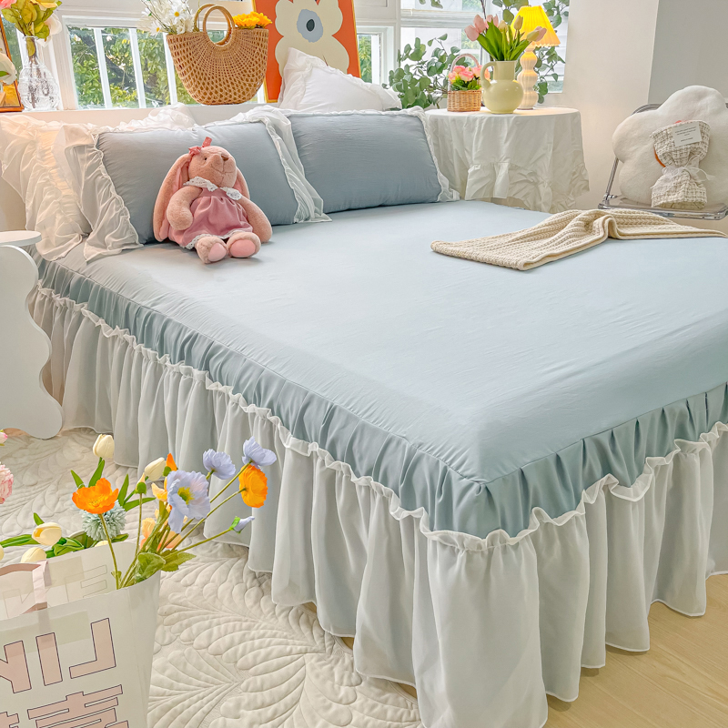 绵乐床裙单件韩式公主床罩保护套
