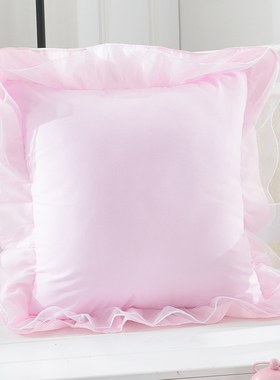 韩式公主风纯色蕾丝花边抱枕芯子沙发汽车靠枕靠垫芯床上方枕芯