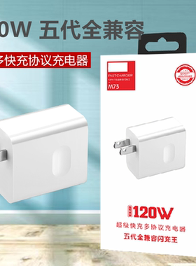 120W五代5代全兼容闪充王充电器66w大功率充电套装适用于Type-C安卓超级快充闪充数据线充电器单头厂家直销批