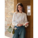 女绣花蝴蝶领衬衣 肌理感提花衬衫 SimpleRetro布列塔尼 天丝棉法式