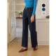 女高腰休闲裤 SimpleRetro蓝色棱镜 牛仔裤 型弹力阔腿裤 通勤实穿版
