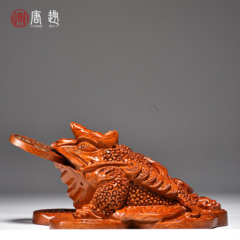 木雕金蟾摆件商铺开业工艺礼品