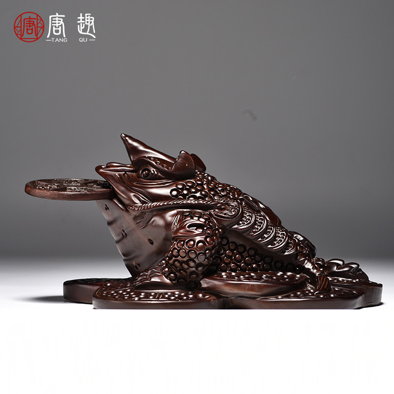 木雕金蟾摆件商铺开业工艺礼品