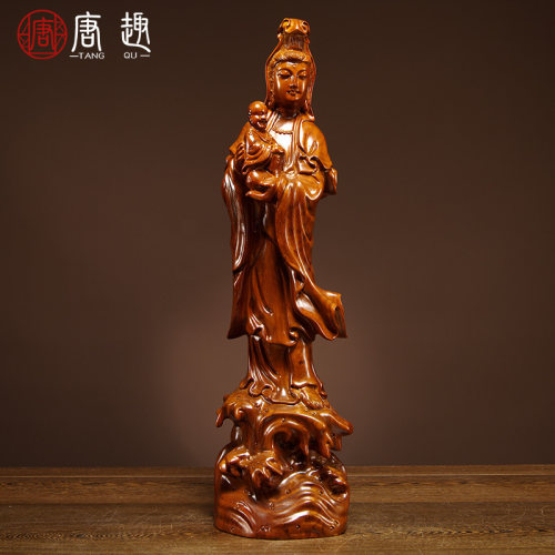 菩萨摆件红木工艺品观音佛像